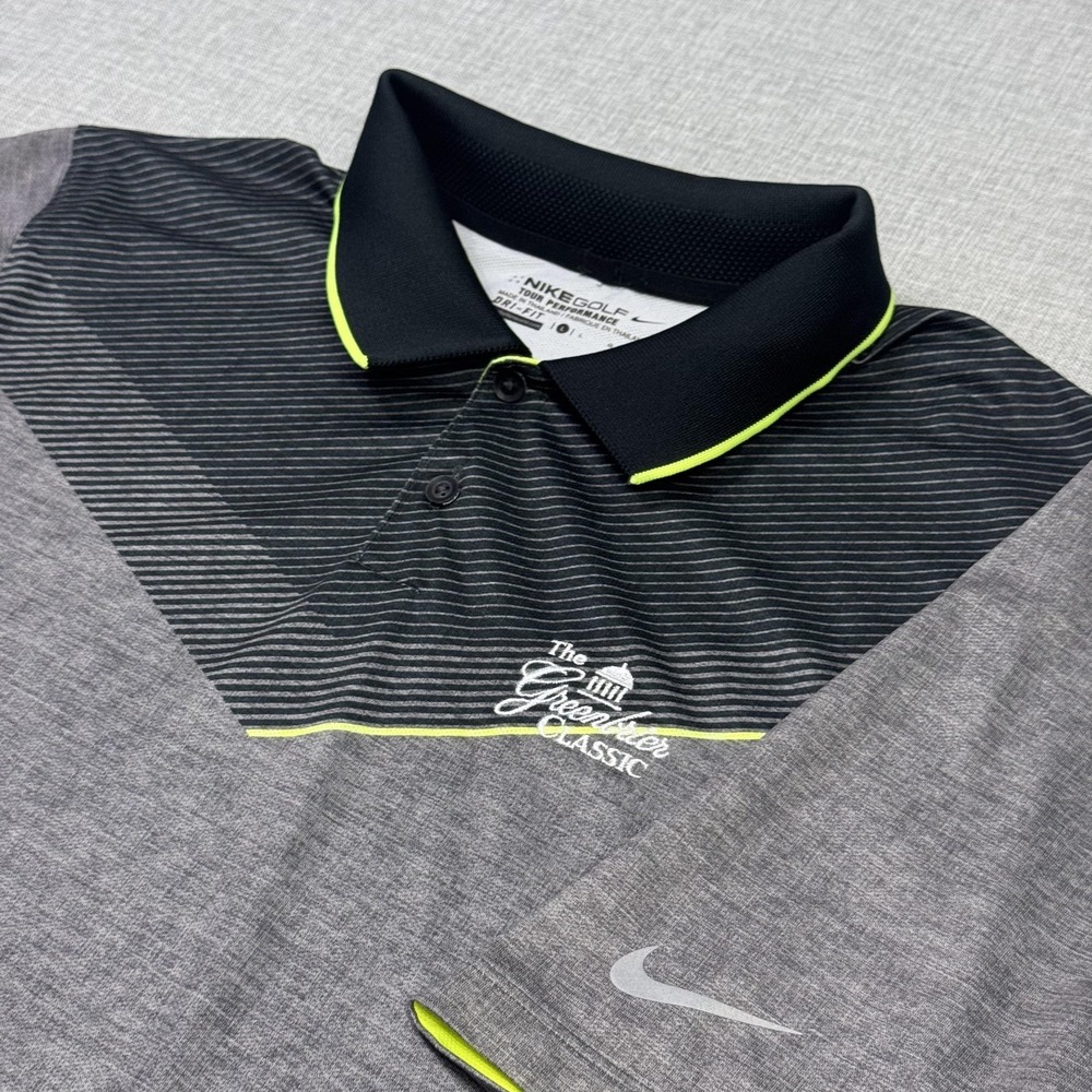Nike Golf Tour Performance Polo Shirt Mens Large Gray Dri-FIT Greenbrier Classic